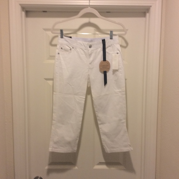 NWT 1pr Charter Club White Cotton Capri’s - Picture 1 of 6